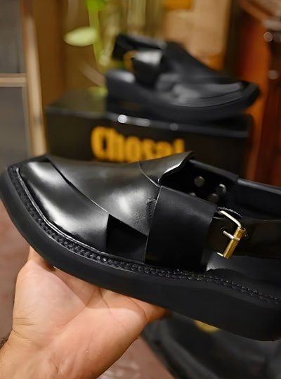 New Boss Style Black Chappal With Soft Leather